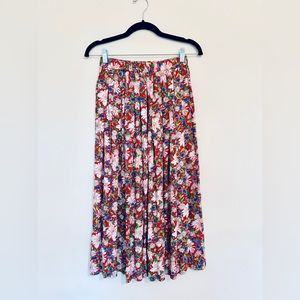 Vintage Susan Bristol Skirt with Red Floral Pattern